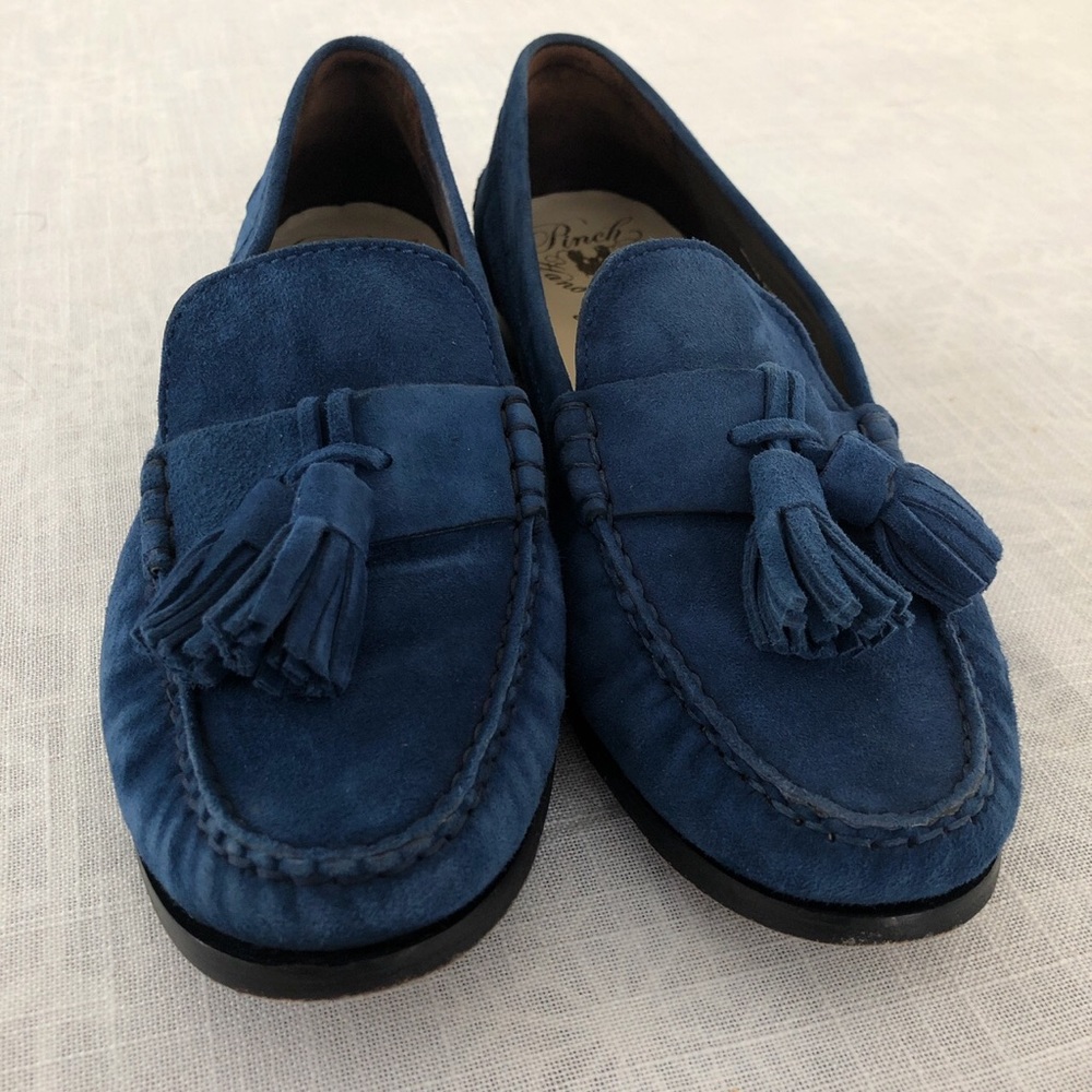 Cole Haan Blue Suede Tassel Loafers